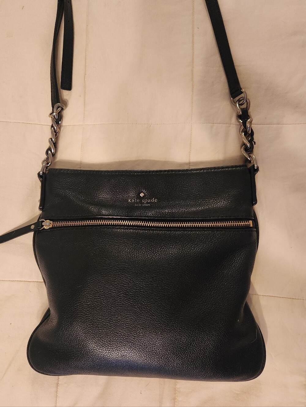 Kate Spade Handbag Cobble Hill Ellen Black Pebbled Leather Crossbody Purse EUC